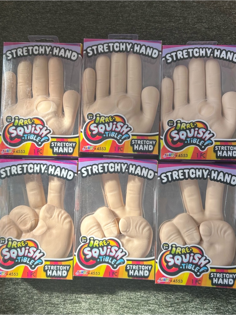 Stretchy Hand Squishy Toy - Beige - 6 count